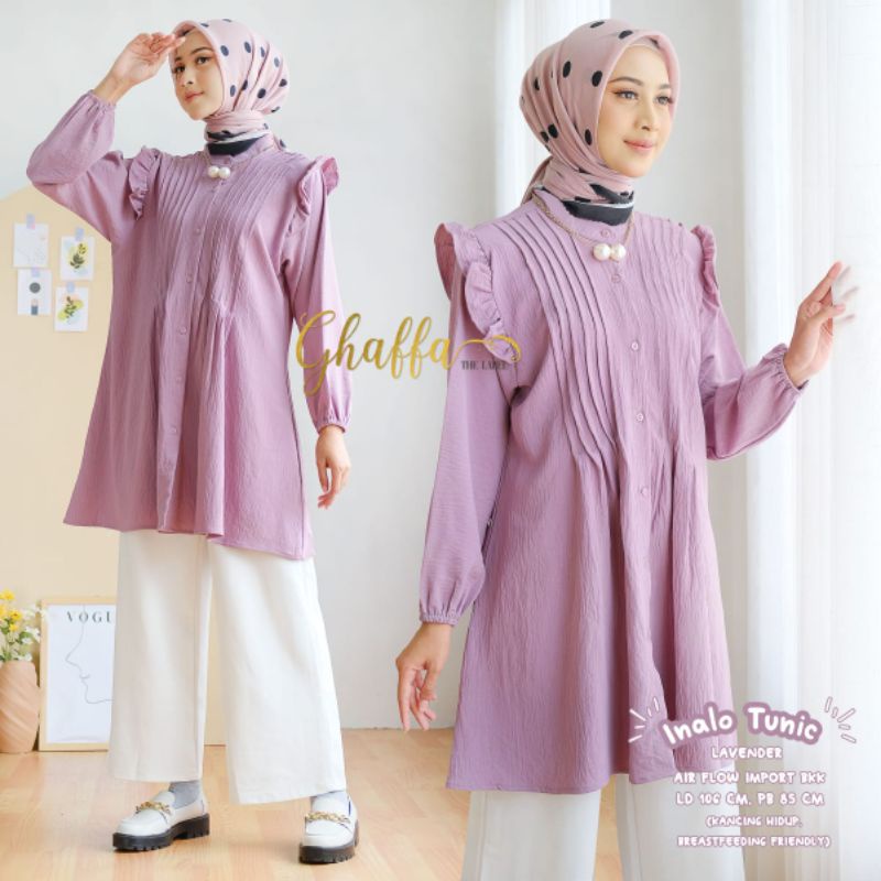 INALO TUNIC BY GHAFFA THE LABEL / TUNIK POLOS WANITA MUSLIMAH