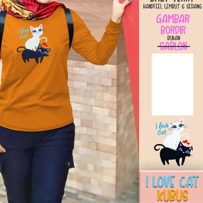 ✷ kaos lengan panjang tshirt wanita kaos oblong lengan panjang bebyterry bordir murah kaos tangan pa