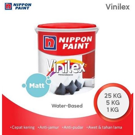 CAT TEMBOK INTERIOR NIPPON PAINT VINILEX WARNA PUTIH KEMASAN 5 KG