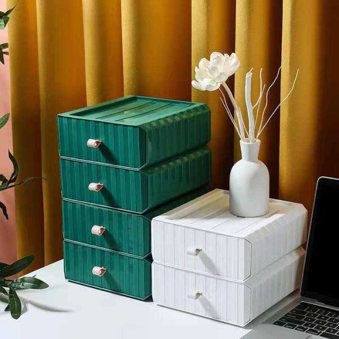 Kotak Barang Organizer Stackable Storage Box - HAP-276 - Putih