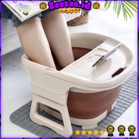 Ember Baskom Lipat Rendam Pijat Kaki Massager Pedicure Manicure Spa Bucket Folding Portable- SN521 - Brown