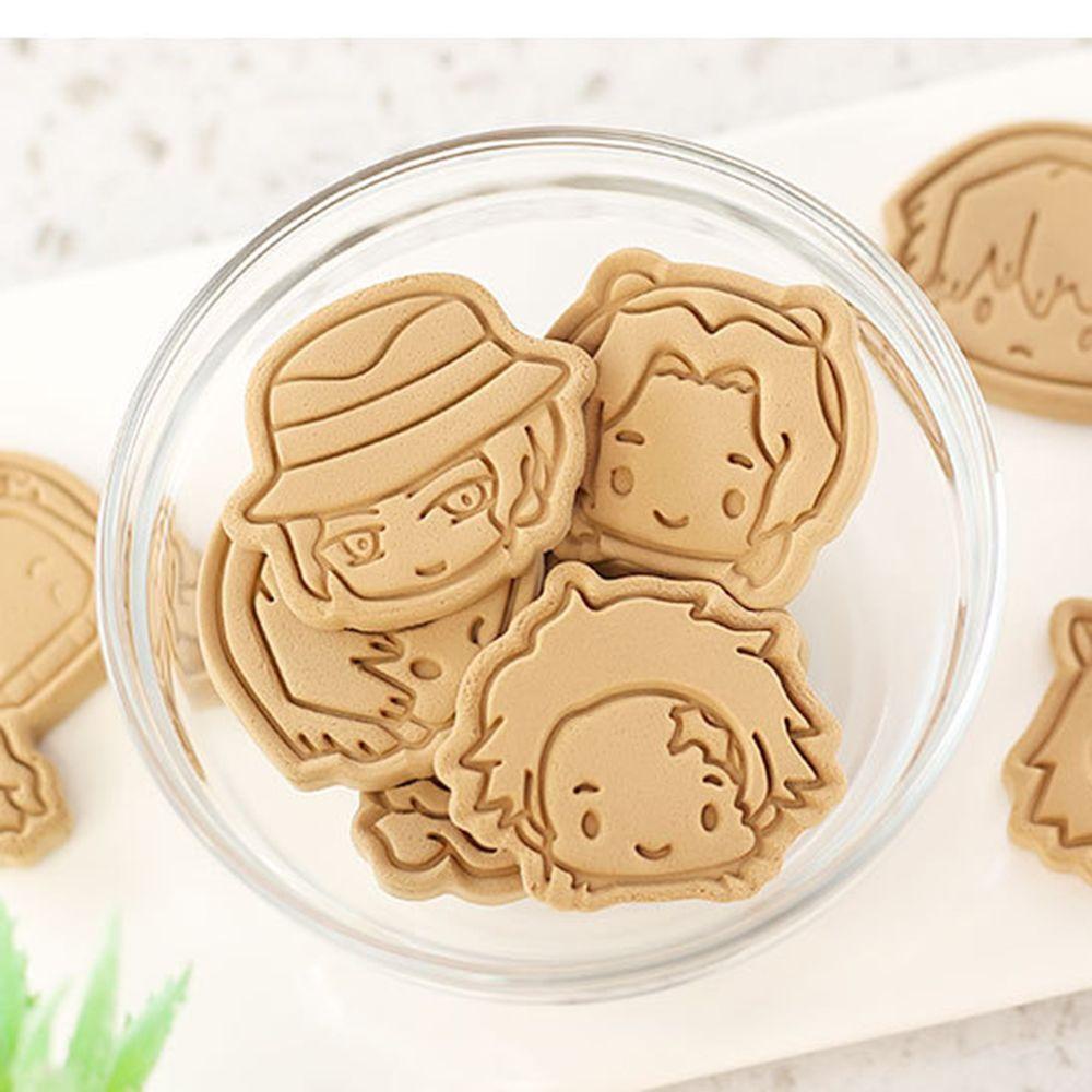 Suyo 8Pcs Cetakan Adonan Kue Cookie Desain Anime Bahan Plastik