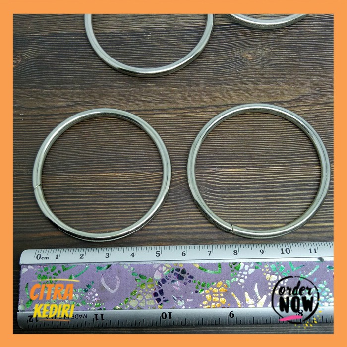 Ring Bulat 5 cm 4mm ring tas  kerajinan tangan souvenir warna nikel