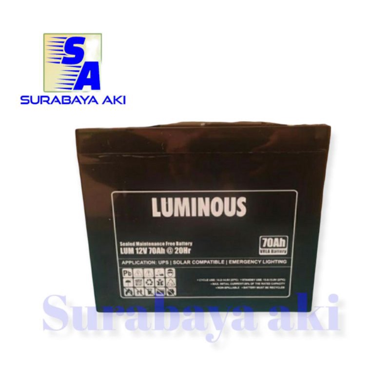 LUMINOUS BATTERY  Baterai  Aki Kering  VRLA Deep Cycle 12v 70Ah