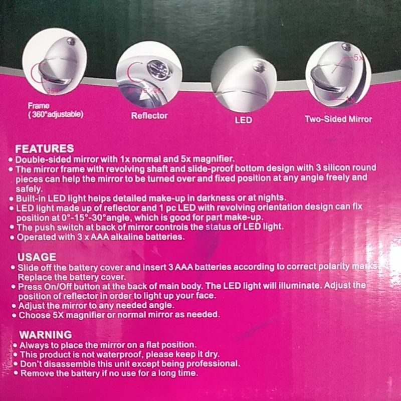 MAKARIZO LED LIGHT MIRROR | Kaca Make Up LED
