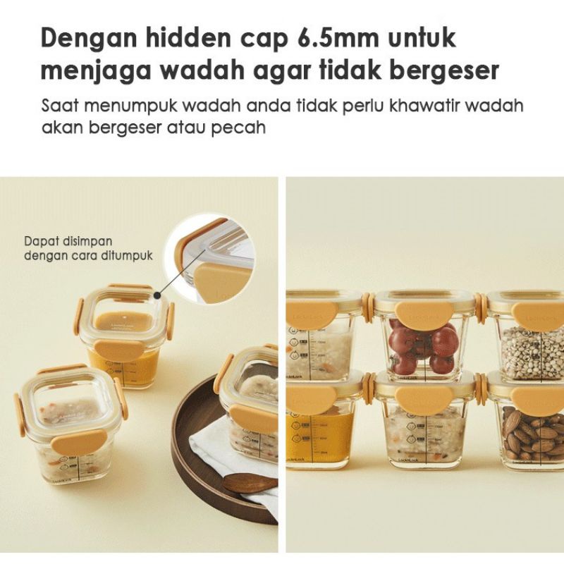 LocknLock Oven Glass Tritan Cap Baby Food Container / Lock N Lock Oven Glass Baby Food
