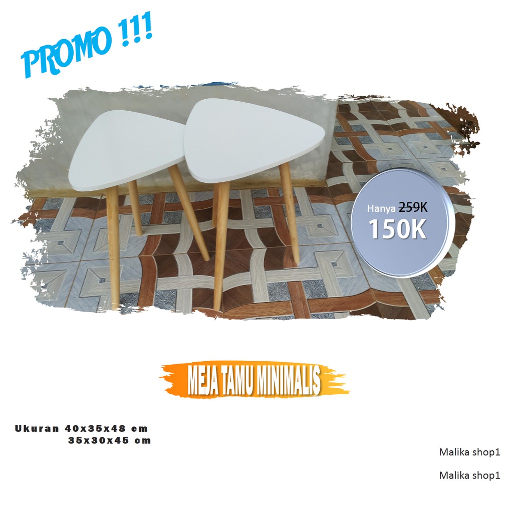 PROMO!! Dapat 2pcs Meja Tamu Minimalis segitiga Coffee table Kopi