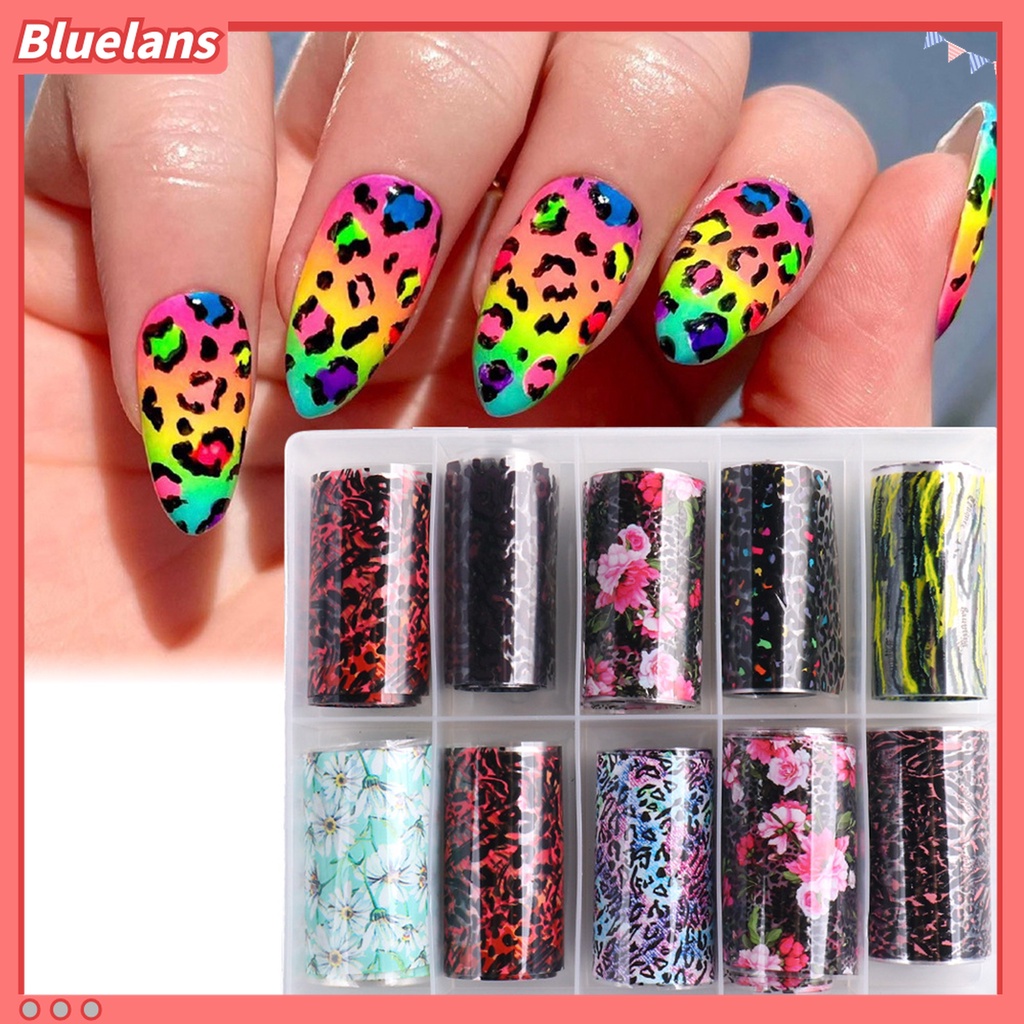 (In Stock) Kacamata Hitam Lensa Warna Warni ♡10pcs / Set Stiker Kuku 3D Motif Totem Gaya Etnik Retro Untuk Wanita