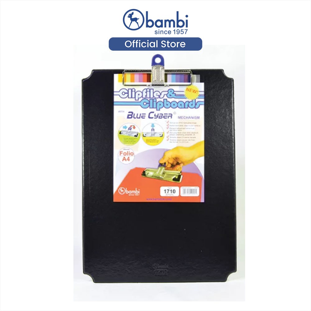 

Bambi Papan Jalan / Papan Ujian Include Clip File Holder Clipboard Special Colour Black kode 1710-FC