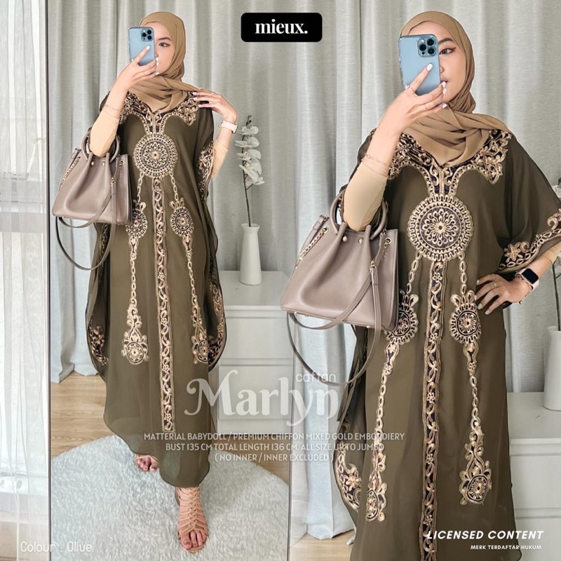 LUNA KAFTAN MIEUX kaftan bordir luna motif original mieux isyana kaftan kondangan chloe