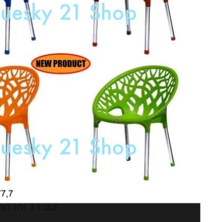 ➻ KURSI SANTAI PLASTIK / KURSI CAFE TWINPAN KAKI STAINLESS ☆