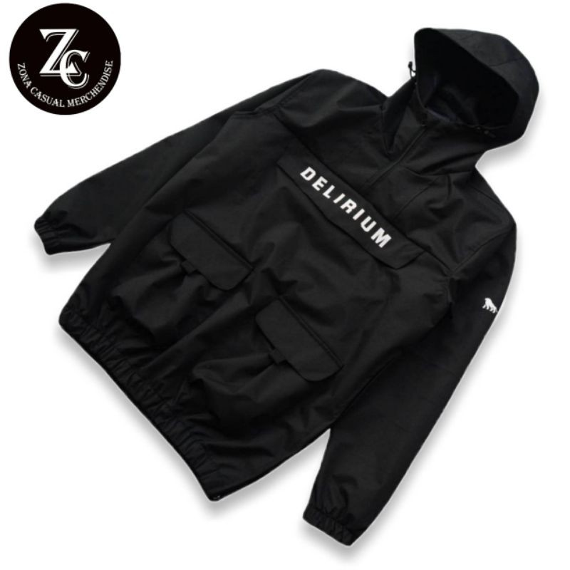 Jaket cagoule pria delirium windcheater original