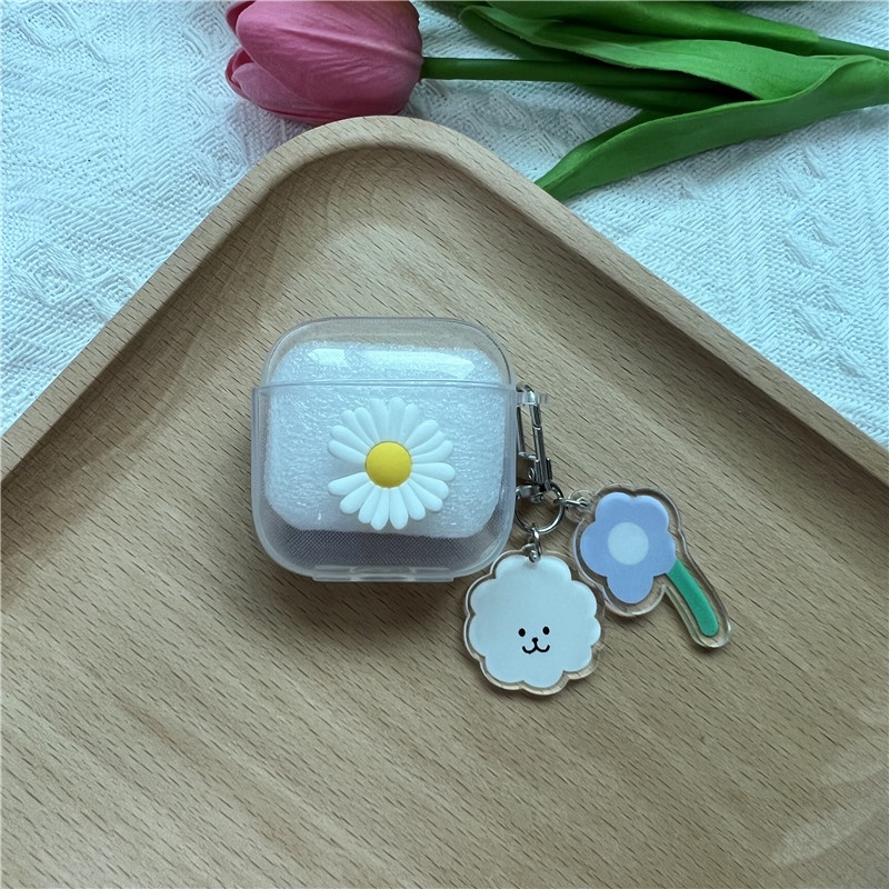 Casing Soft Case Silikon Transparan Motif Bunga Untuk Xiaomi Redmi Buds 3