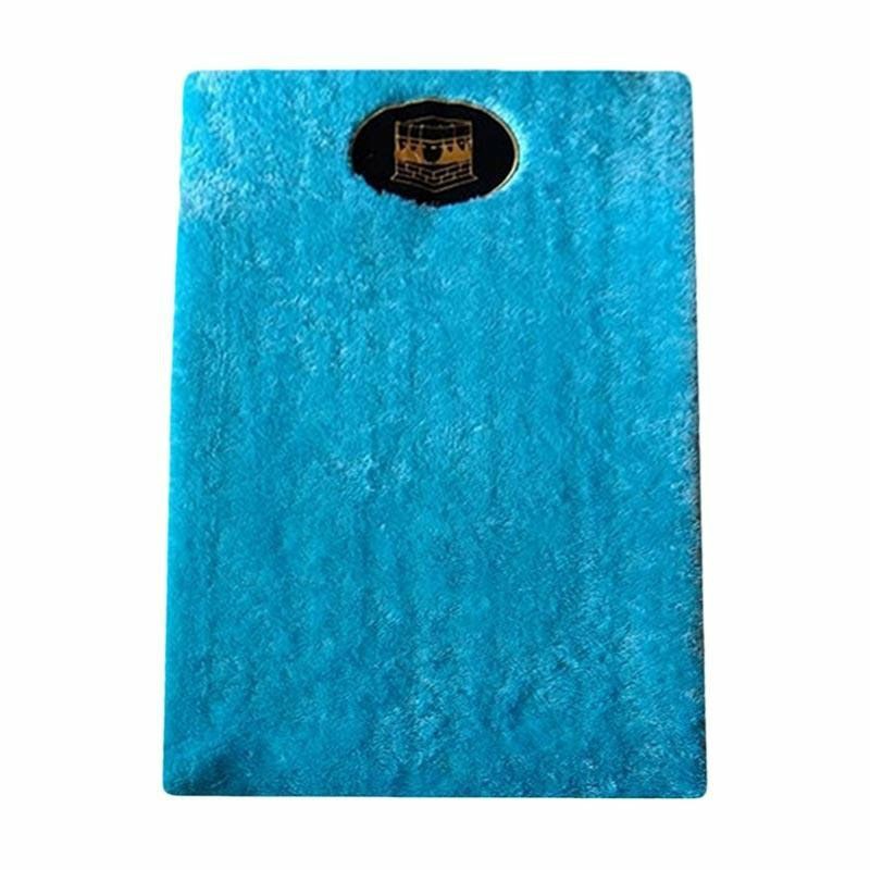 SAJADAH ANAK UK 50x90cm BULU RASFUR TEBAL BUSA 3CM-Biru Langit
