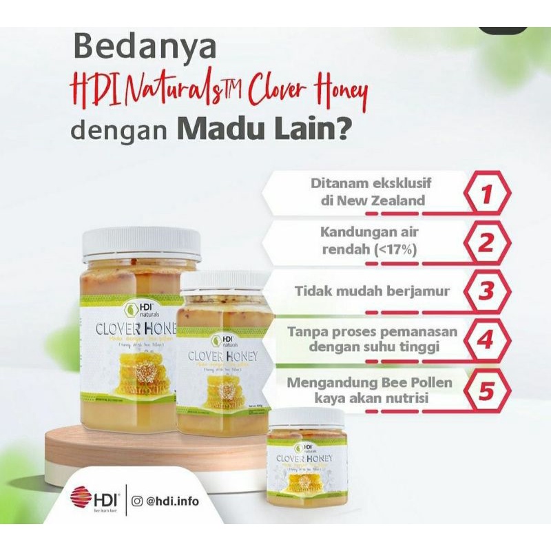 clover honey hdi/ madu hdi original 250gram