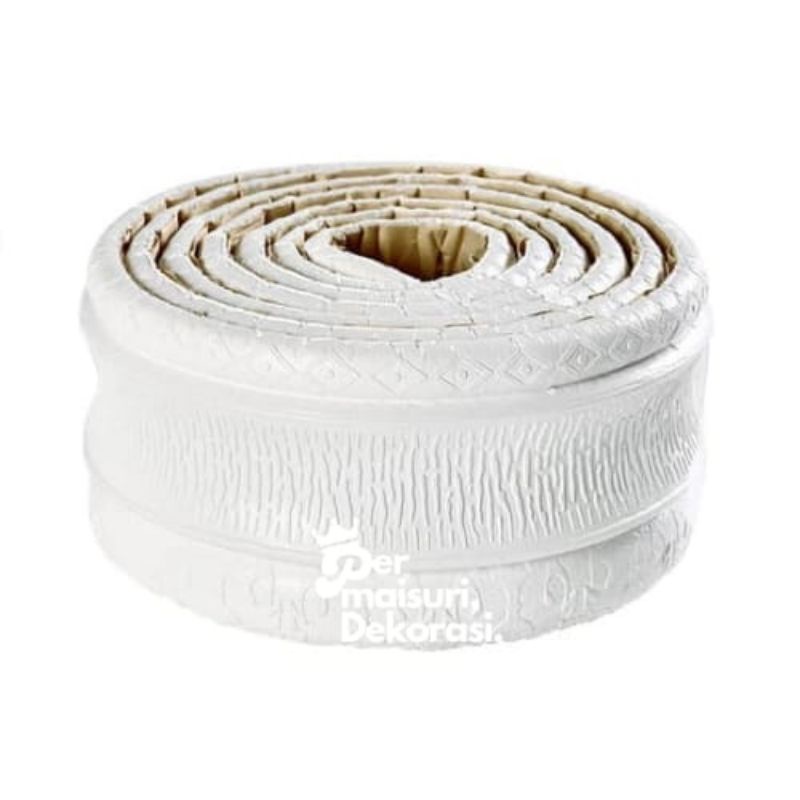 [COD] List Wallpaper Dinding Stiker Border Wallfoam 3D Sticker Dekorasi Kamar Rumah Murah [Seri T]-PUTIH