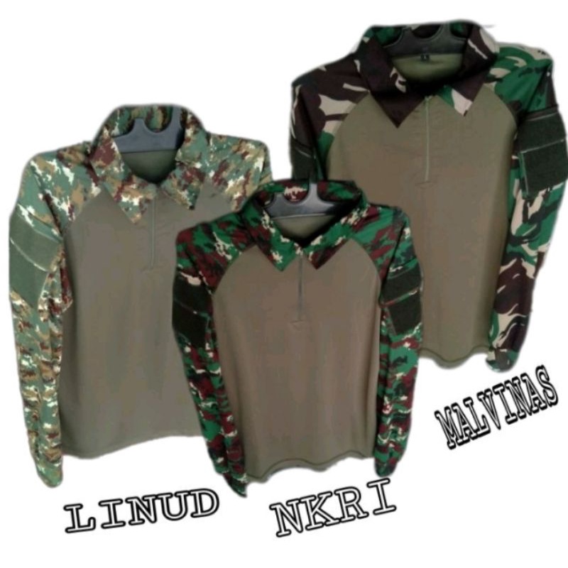 koas bdu ful drit loreng TNI/kaos lapangan/kaos tactical