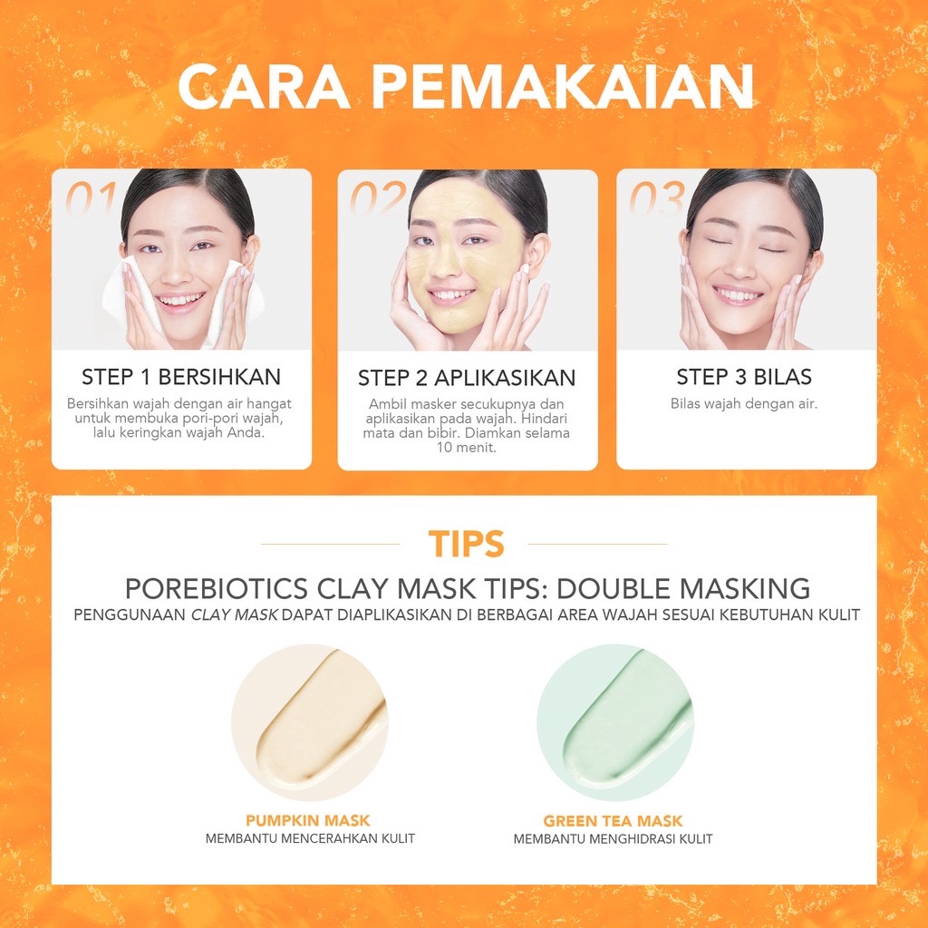 ⭐ BAGUS ⭐ YOU POREBIOTICS CLAY / SLEEPING MASK 50gr | Masker Wajah Pumpkin Green Tea