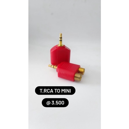 JACK CABANG T RCA TO MINI MERAH -  T RCA TO MINI MERAH