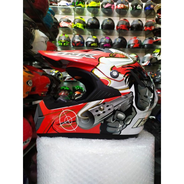 INK HELM CROSS SUPER X MOTIF GUN SHOT | WHITE RED FLUO | INK ORIGINAL