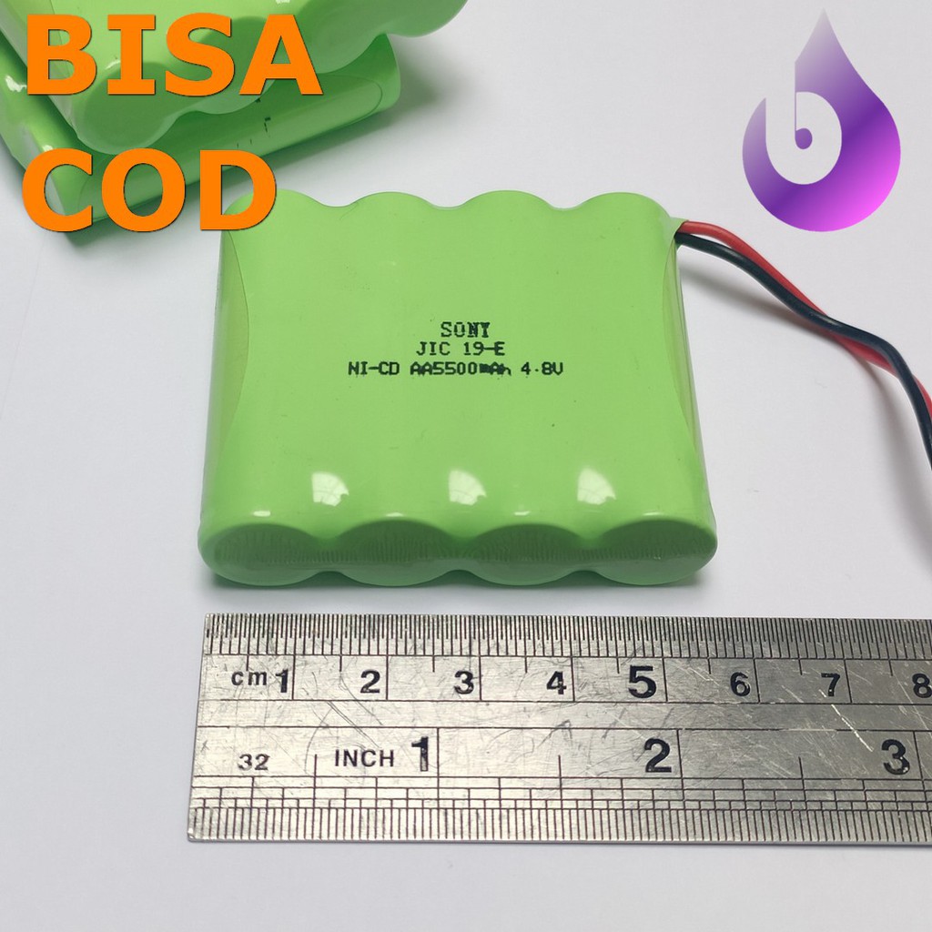 Baterai NiCd RC AA 5500mAh 4.8V Socket Hitam isi 4