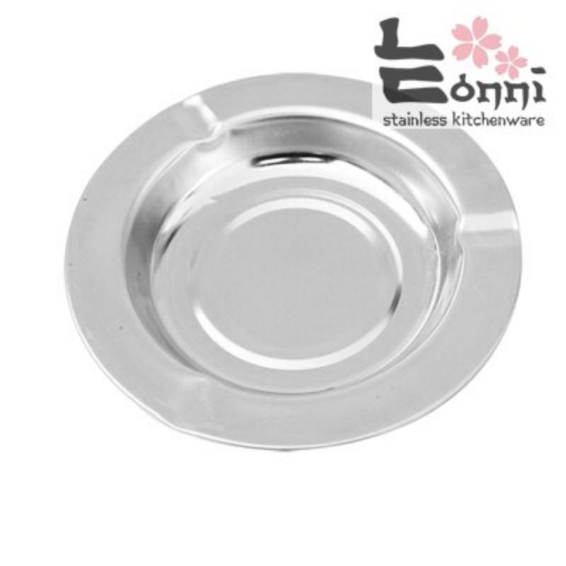 Asbak bulat stainless murah impor 3 tatakan rokok warung kopi warteg simple hadiah ayah