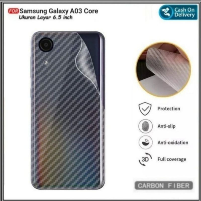 Samsung A03 core A 03 core skin carbon anti gores belakang karbon