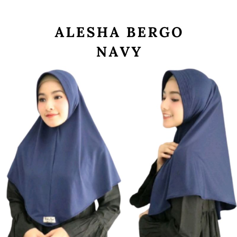 Bergo Sport Menutup Dada | Alesha Bergo Instan | Hijab Instan | Hijab Sport-Navy