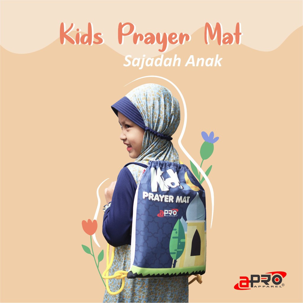 Sajadah Anak Premium Empuk Elegan Motif Printing Sejadah Prayer Mat Anti Slip Original Apro Apparel