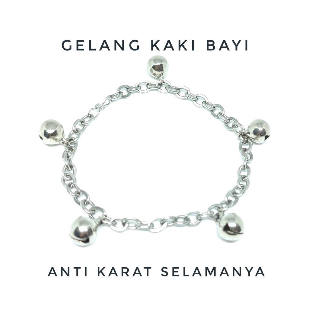 Gelang Kaki bayi Monel Gelang kerincingan bayi Kalung Monel Gelang Kaki Monel Baja Putih Anak