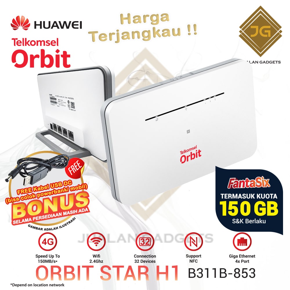 Telkomsel Orbit Star H1 Huawei Router B311 4G LTE