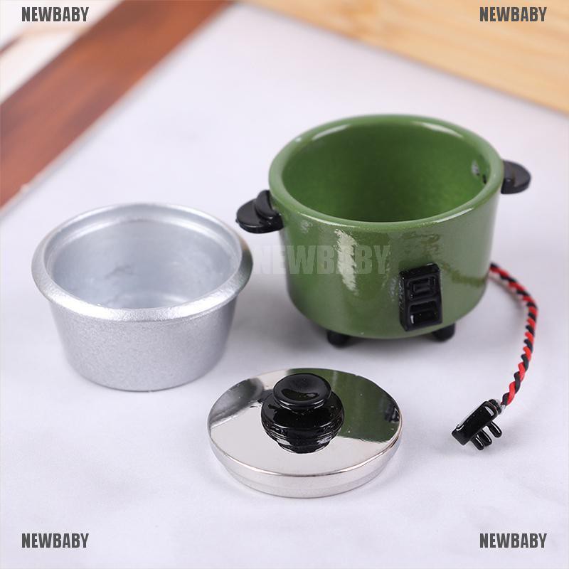 [newbaybaby] 1Pc Mainan Miniatur Rice Cooker Skala 1: 12 untuk Dekorasi Rumah Boneka