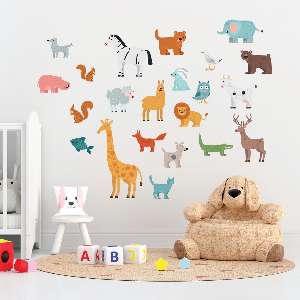 #42 Free Sticker Lampu Sticker Kamar Anak Tema Animal Wall sticker termurah stiker hewan/stiker anak/ stiker dinding