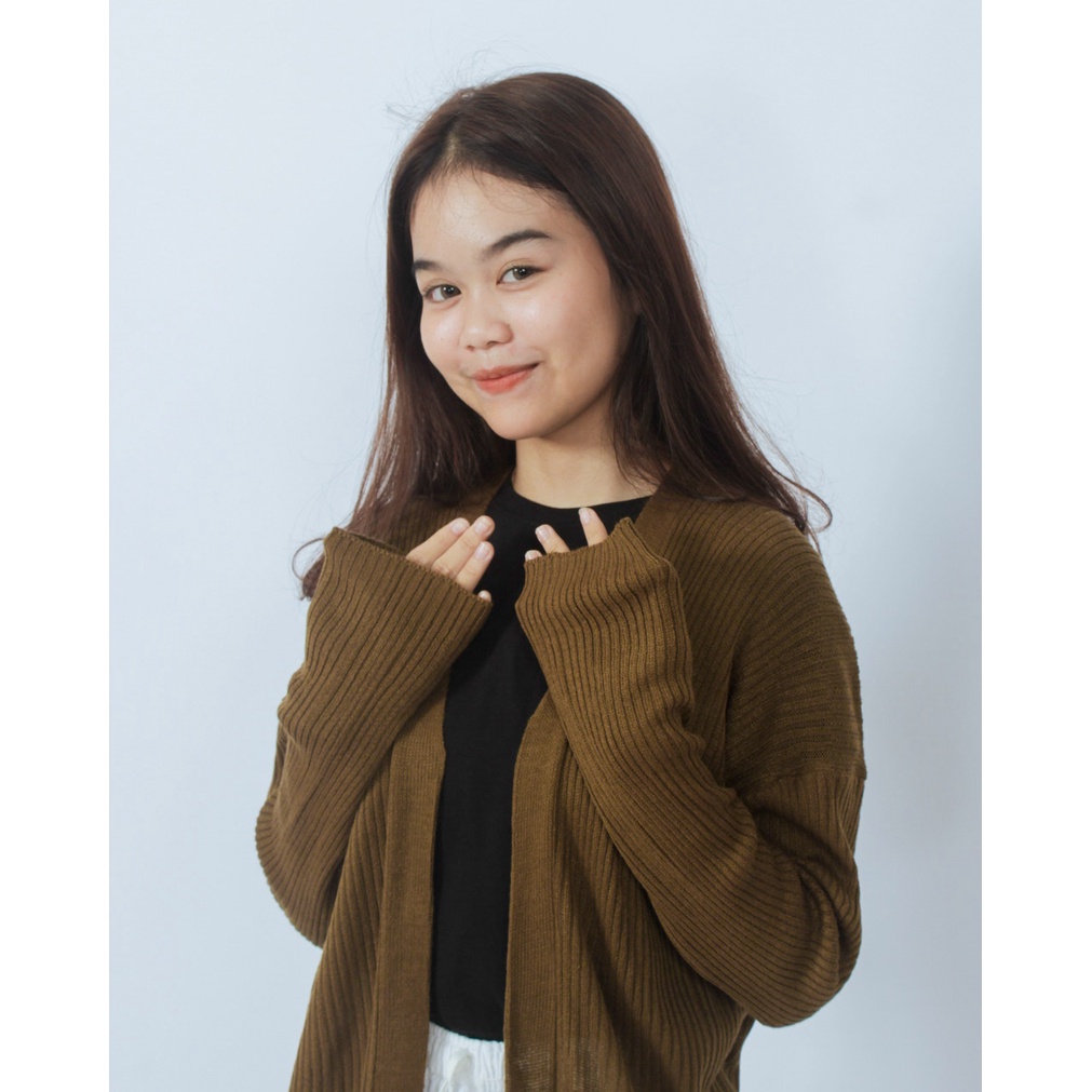 Tokomilkan - Cardigan Rajut Wanita CARDY OUTER  / Kardigan Cewek Oversize Rajut Halus