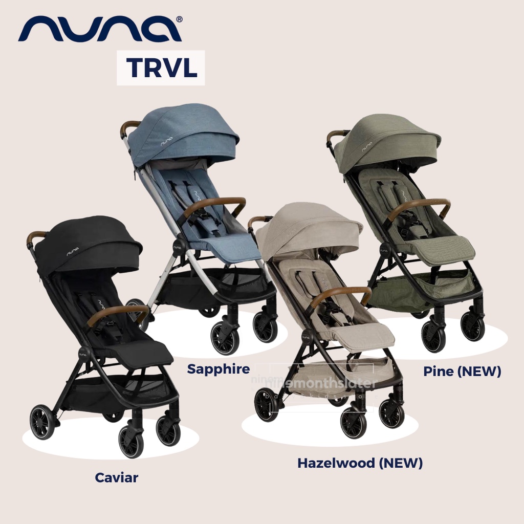 Nuna TRVL Stroller - Travel Cabin Kereta Dorong Caviar Pine Hazelwood Sapphire Rainbow Anak Bayi Baby Lightweight Enteng Autofold Pesawat