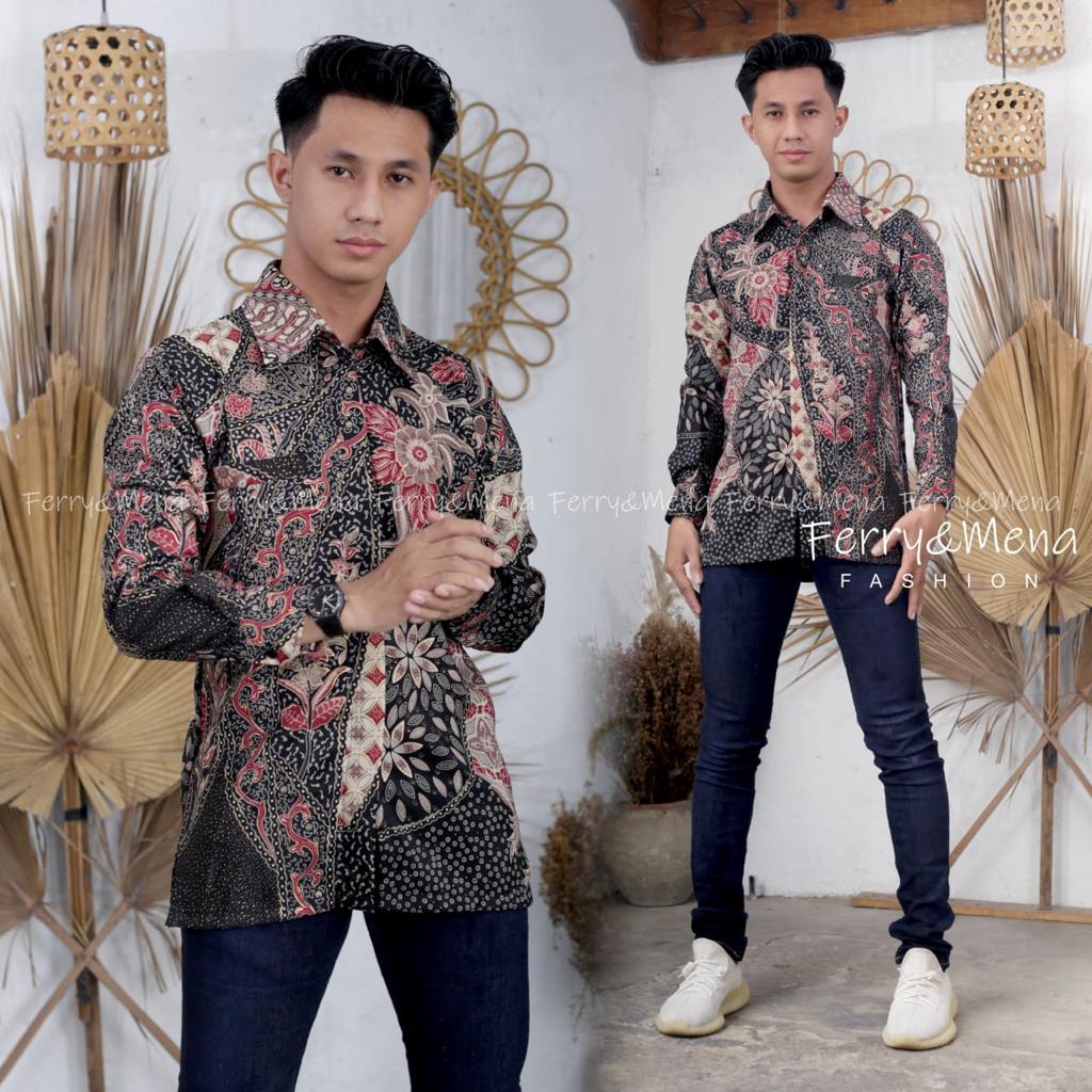 KEMEJA BATIK LENGAN PANJANG / KEMEJA BATIK COWOK / KEMEJA PESTA / BAJU PESTA PRIA