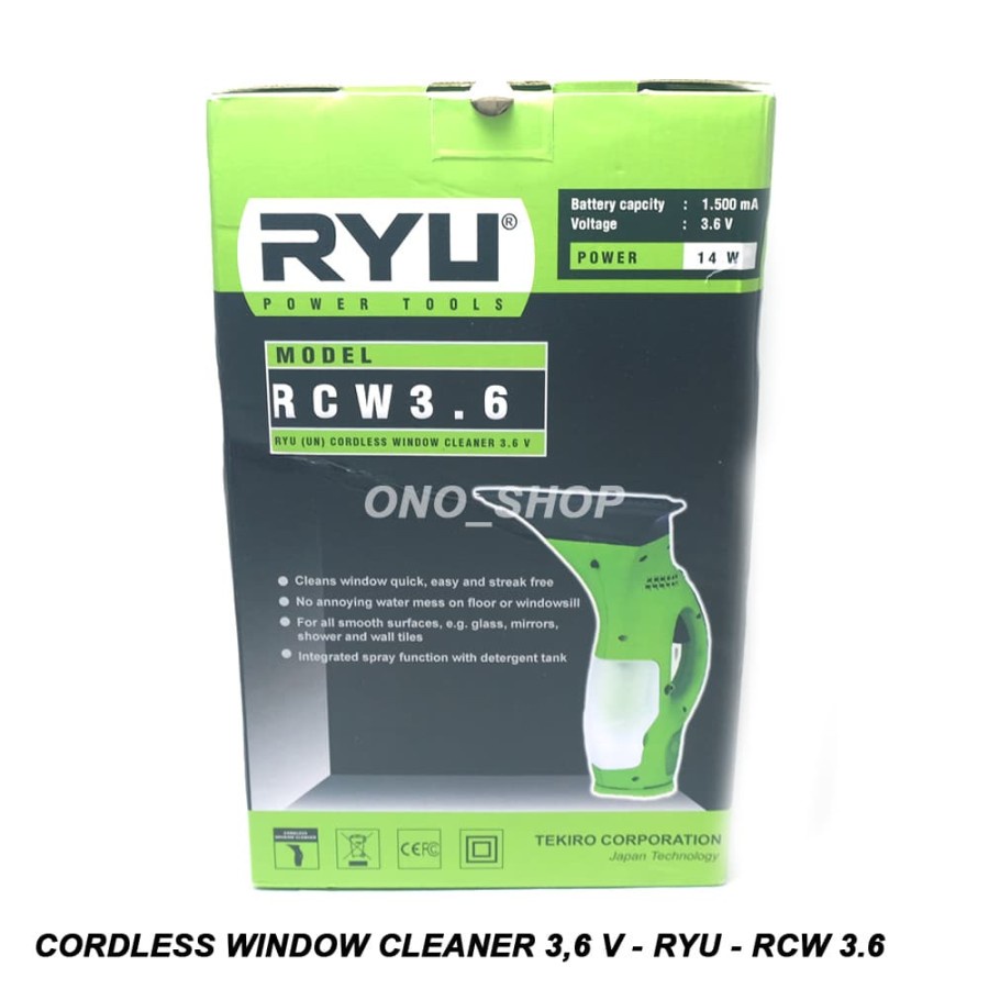 RYU - RCW-3.6 - Pembersih Kaca - Cordless Window Cleaner 3,6 V