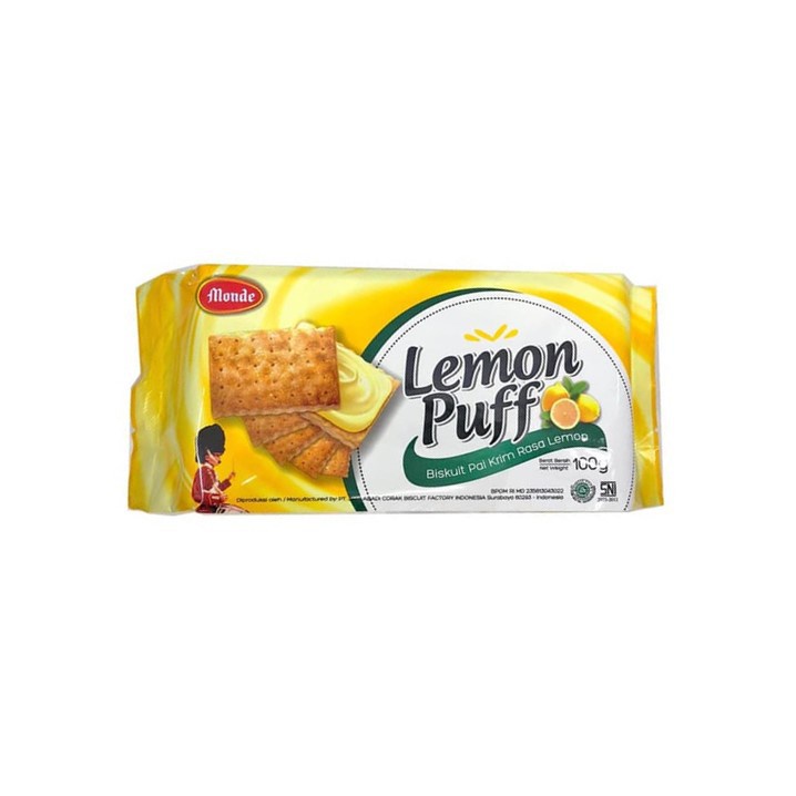 

Monde Lemon Puff Biskuit Krim Lemon 100 gr