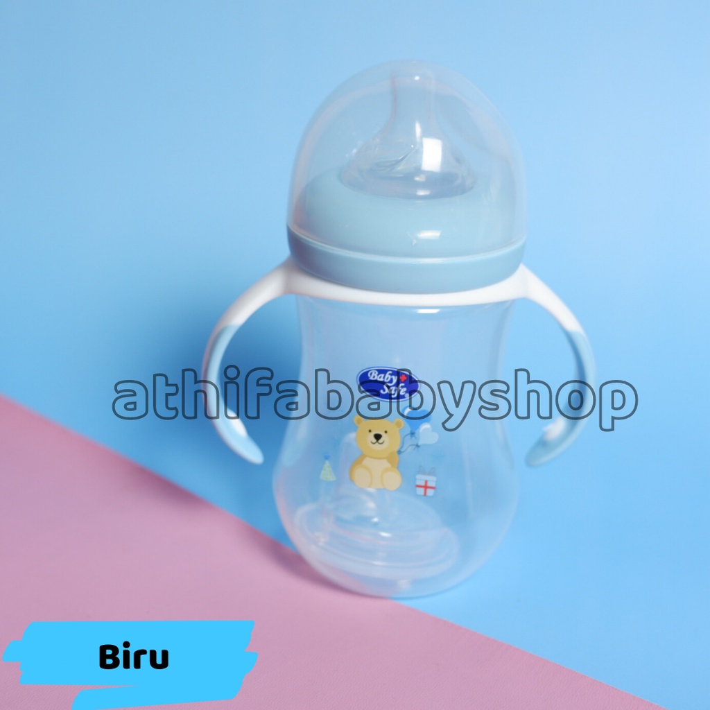 Dot Bayi Botol Susu Gagang Baby Safe Karakter Lucu Wadah Asi Perah 250ml 8oz Spout Cup Soft Silicon 3 in 1 Bottle system Anak Laki Perempuan Cowok Cewek Usia Umur Newborn 1 2 3 4 5 6 Bulan Keatas  -WN30-