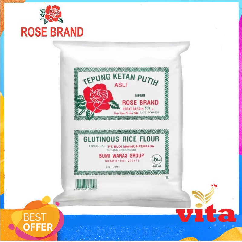 

Tepung Ketan Putih Rose Brand 500gr
