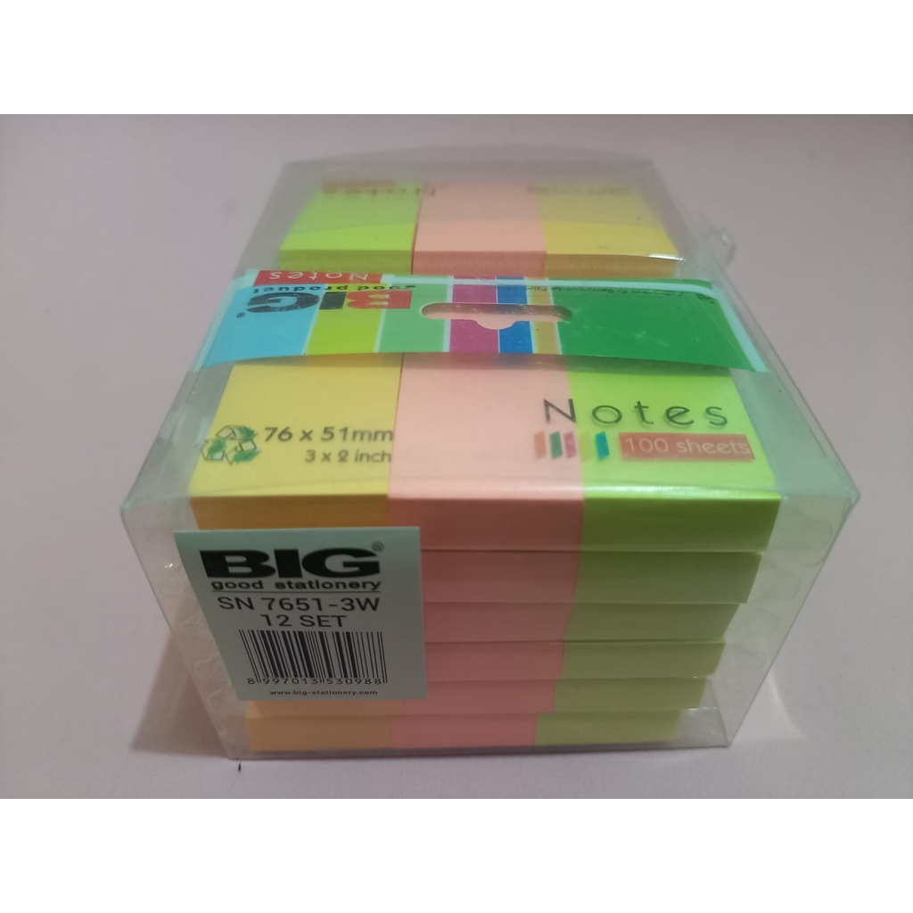 Pembatas Buku / Sticky Note Memo Stick Kertas Tiga Warna Murah - Isi 3 Warna