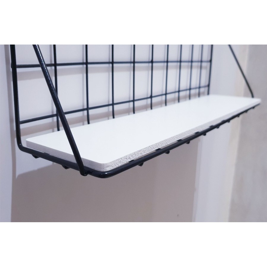 Rak Dinding Tempel Minimalis + Papan, Baut Dan Fisher L Besar M942