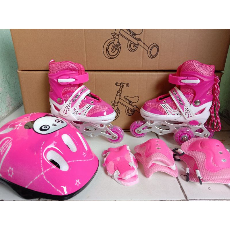 SEPATU RODA ANAK INLINE/BAJAJ +HELM +DEKER