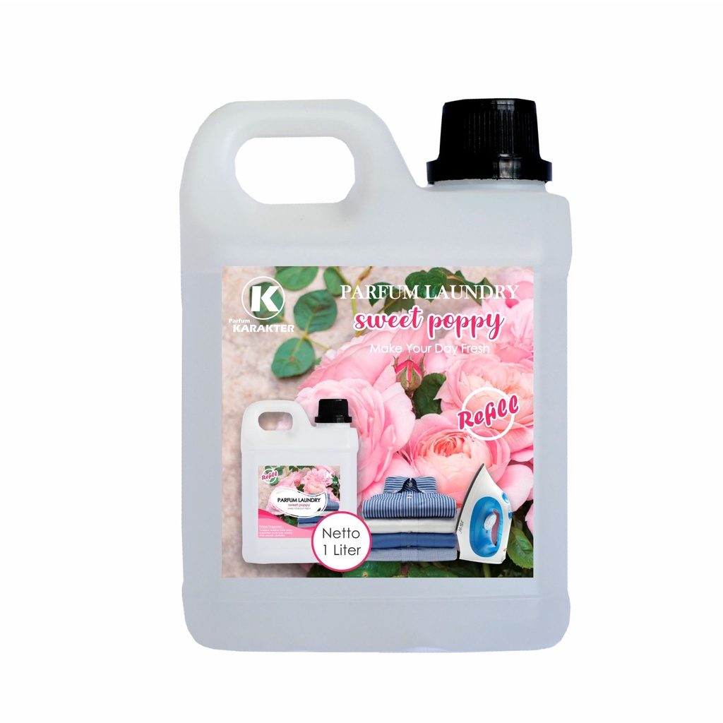 Parfum Laundry Sweet Poppy 1 Liter | Pewangi Laundry Pakaian Harum Wangi Tahan Lama | Bisa Cod | Terlaris