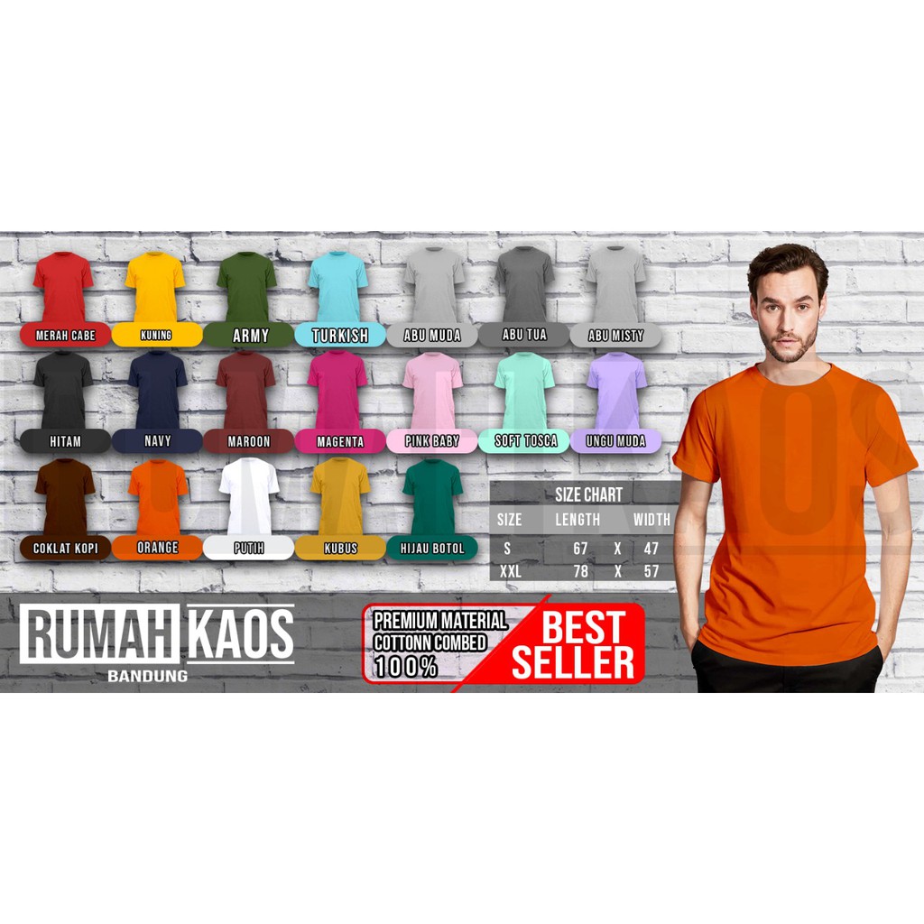 (SIZE S &amp; XXL) KAOS POLOS COTTON COMBED 30S