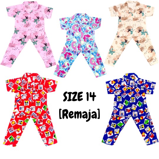 [REMAJA] Baju Tidur Anak Laki Laki Perempuan Piyama Anak Size 14