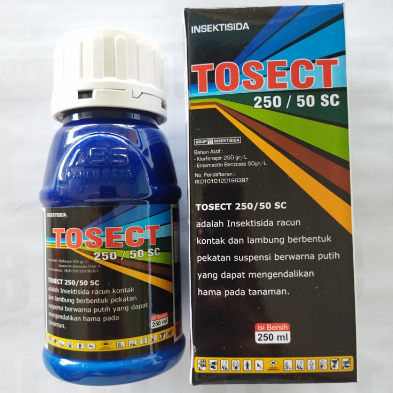 Insektisida TOSECT 250/50SC 250ml, obat racun pembasmi hama ulat,ulat krop,ulat buah