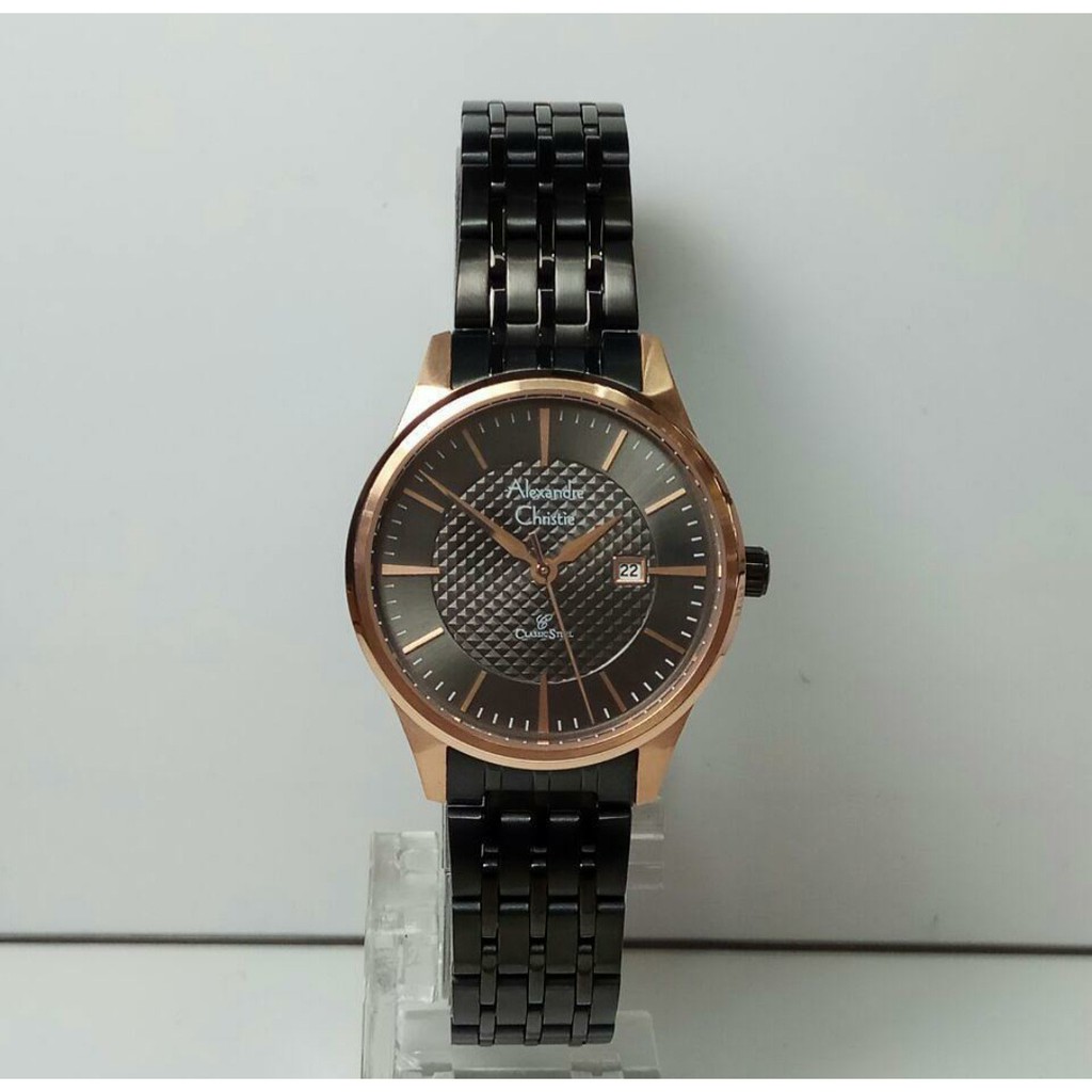 Alexandre Christie AC 8453 Rose Gold Black Jam Tangan Wanita Original