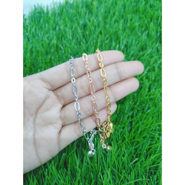 gelang nori 3×1 +2bel/gelang perak asli silver 925 lapis emas/ gelang fashion wanita impor