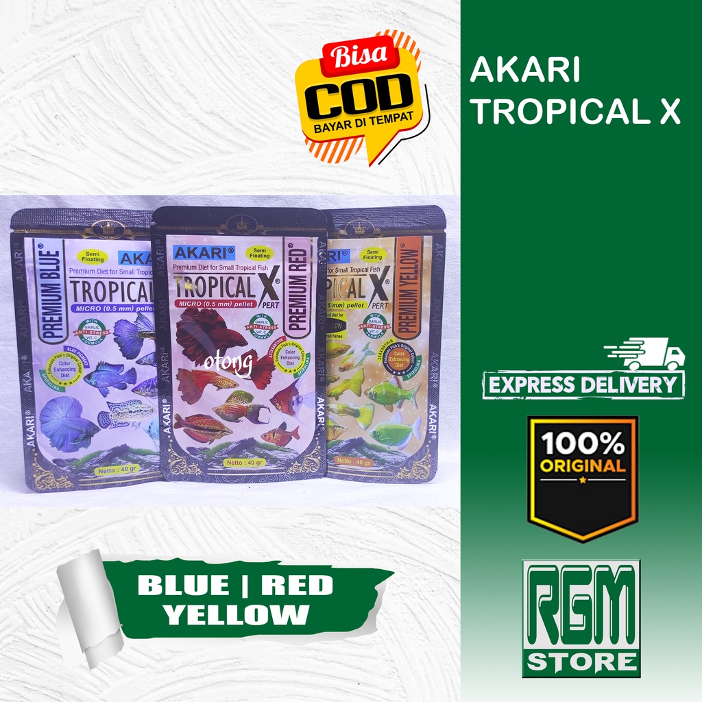 AKARI TROPICAL X XPERT Premium maxi red yellow blue pakan makanan ikan